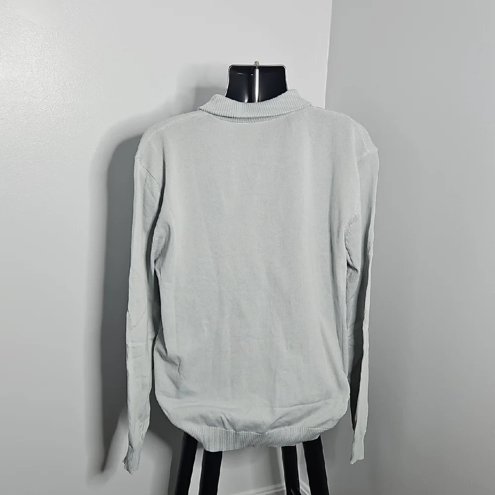 Men's Gray Half-Zip Sweater - Picture 3 of 3